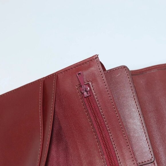 CARTIER Must Line Clutch Bag Leather Bordeaux Gold - Picture 10 of 15